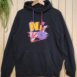 Nike Hoodie Black with Colorful Graphic, Purple and pink details like graffiti